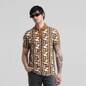 JACK & JONES JACK&JONES Brown Baroque Print Polo T-shirt