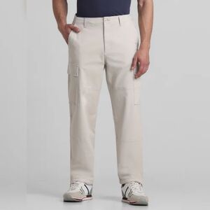 JACK & JONES JACK&JONES Cream Mid Rise Cargo Pants