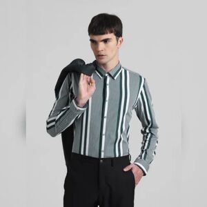 JACK & JONES JACK&JONES Green Striped Full Sleeves Shirt