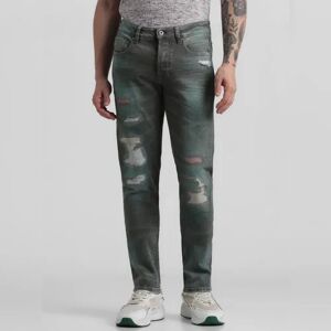 JACK & JONES JACK&JONES URBAN RACERS by JACK&JONES Green Low Rise Distressed Glenn Slim Jeans