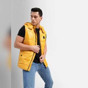 JACK & JONES JACK&JONES Yellow Hooded Puffer Vest Jacket