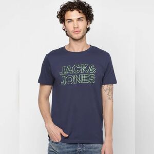 JACK & JONES JACK&JONES Dark Blue Logo Print Crew Neck T-shirt