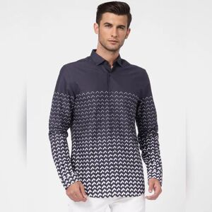 JACK & JONES JACK&JONES Black Printed Ombre Full Sleeves Shirt