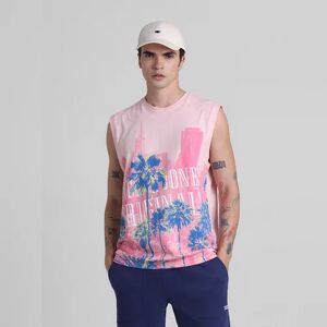 JACK & JONES JACK&JONES Pink Tropical Print Sleeveless T-shirt