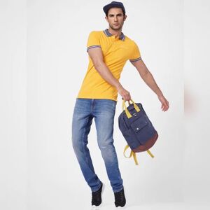 JACK & JONES JACK&JONES Bright Yellow Contrast Tipping Polo T-shirt