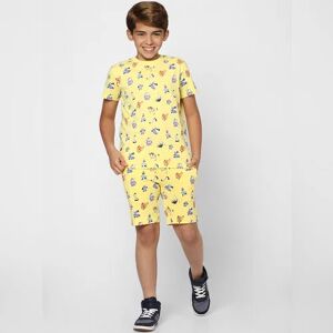 JACK & JONES JUNIOR JACK&JONES Boys X Kung Fu Panda Yellow Printed Co-ord Shorts