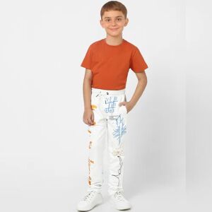 JACK & JONES JUNIOR JACK&JONES Boys White Graphic Print Sweatpants