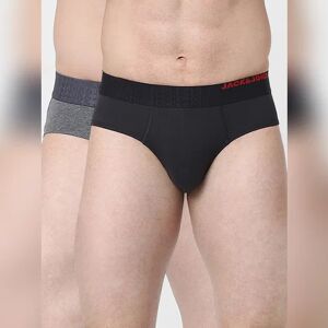 JACK & JONES JACK&JONES Pack of 2 Black & Grey Briefs