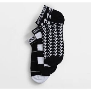 JACK & JONES JACK&JONES Pack of 3 Monochrome Ankle Length Socks - Black & White