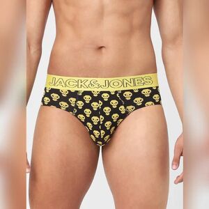 JACK & JONES JACK&JONES Black Printed Briefs - Pack of 2