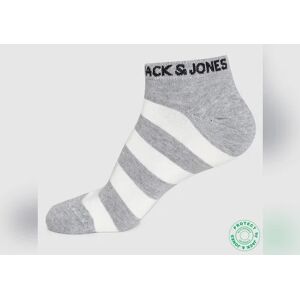 JACK & JONES JACK&JONES Pack of 2 Striped Ankle Socks - Blue &amp; Grey