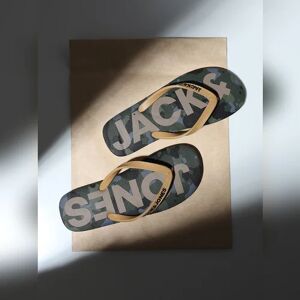 JACK & JONES JACK&JONES Green Camo Print Flip Flops