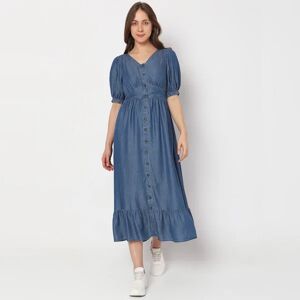 VERO MODA Blue Button Detail Denim Dress