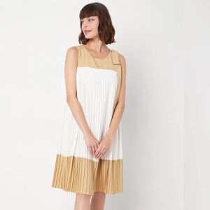 VERO MODA Beige Pleated Dress