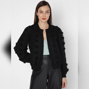 VERO MODA Black Lace Textured Cardigan