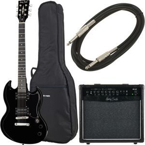 Harley Benton DC-200 BK Student Serie Bundle nero lucido