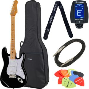 Harley Benton ST-62MN BK Vintage Seri Bundle nero lucido