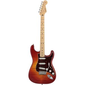 Fender MIJ Hybrid II Strat MN Flame Sunset Orange Transparent