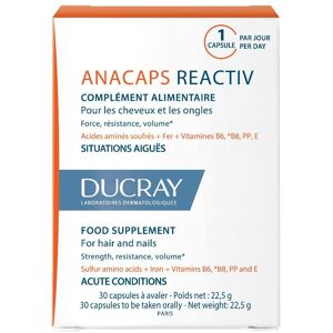 Anacaps Reactiv Integratore Alimentare Ducray Unghie e Capelli 30 Capsule