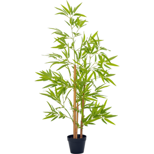 Outsunny Piante di Bambù Artificiali Set 2, Decorazione Realistica per Interni ed Esterni, Vaso Incluso, 120cm, Ideale per Casa e Ufficio Aosom