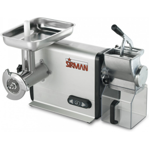 Sirman TCG 22 Dakota - Tritacarne Elettrico - Grattugia integrata - In Alluminio e Acciaio Inox