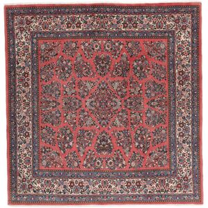 Annodato a mano. Provenienza: Persia / Iran Tappeto Orientale Saruk Tappeto 207X215 Quadrato Nero/Rosso Scuro (Lana, Persia/Iran)