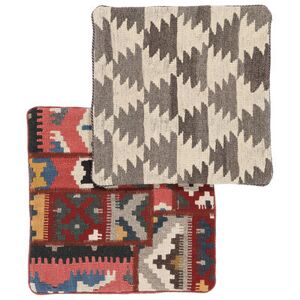 Annodato a mano. Provenienza: Persia / Iran 50X50 Tappeto Orientale Patchwork Pillowcase - 2 Pack Quadrato Beige/Marrone (Lana, Persia/Iran)