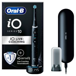 Procter & Gamble Srl Oral-B Spazzolino Elettrico Ricaricabile Io 10 Nero + 1 Testina, 1 Custodia Da Viaggio Ricaricabile E 1 Caricatore Io Sense