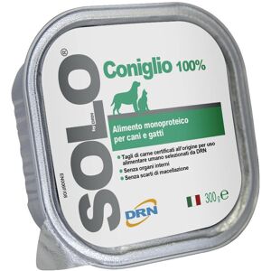 Drn Srl Solo Coniglio 100% - Cani e Gatti - 300g - Alimento Naturale per Animali