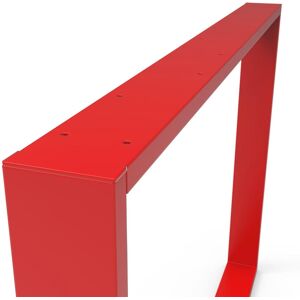 STEELMI Gamba per mobili RETTANGOLO TUBE in acciaio rosso lucido L 98 x P 8 x H 71 cm