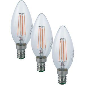 Intec Lampadina LED, E14 oliva, trasparente, luce fredda, 4W= 470LM 300°,