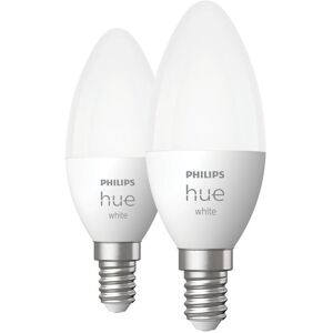 Philips Set da 2 lampadine LED, E14 oliva, opaco, luce calda, 5.5W= 470LM (equiv 85 W), 150° dimmerabile,