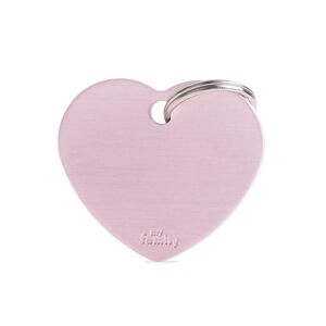 MyFamily Medaglietta per Cani Personalizzabile Cuore Basic Alluminio Rosa L