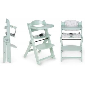 Innovaciones Ms Seggiolone In Legno Evolutivo Pieghevole FULL VERDE con Cuscino BIANCO