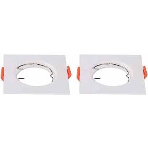 V-Tac Vt-930 Portafaretto Led Da Incasso Quadrato Policarbonato Bianco Box 2pcs Per Lampadine Gu10-Gu5.3 - Sku 6642