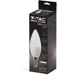 V-Tac Vt-1855 Lampadina Led 4,5w E14 Candela Bianco Caldo 3000k - Sku 2142151