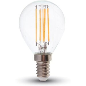 V-Tac Vt-2486 Lampadina Led 6w E14 6400k Lampada Filamento 130lm/w Goccia P45 Vetro Trasparente Sku 2856