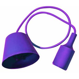 V-Tac Portalampada Decorativo Pendente 1mt In Silicone Attacco E27- Mod. Vt-7228 Sku 3483 - Viola