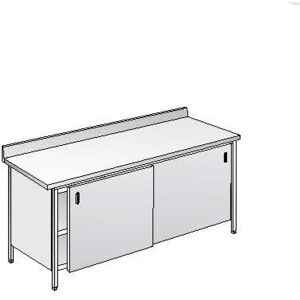 ACA Sistemi Tavolo Acciaio Inox Armadiato AISI 304 Dim. 120x70x85 cm con Alzatina