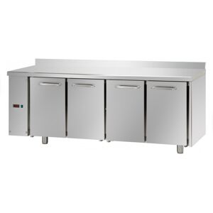 Tecnodom Tavolo Refrigerato Positivo 4 Porte GN 1/1 Senza Motore Gruppo SX con Alzatina
