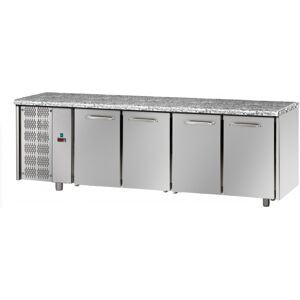 Tecnodom Tavolo Refrigerato Positivo 4 Porte GN 1/1 Gruppo Motore SX Piano in Granito