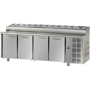 Tecnodom Tavolo Refrigerato Snack 4 Porte GN 1/1 Capacità 12 x GN 1/3