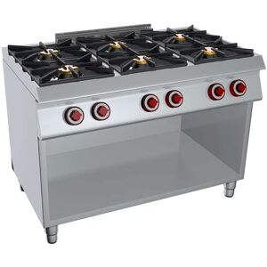 GC Cooking Cucina Professionale a Gas 6 Fuochi Vano Aperto Profondità 70