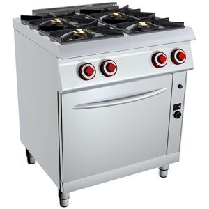 GC Cooking Cucina Professionale a Gas con Forno 4 Fuochi Profondità 70