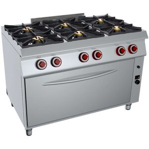 GC Cooking Cucina Professionale a Gas con Forno XL 6 Fuochi Profondità 90