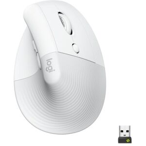 Logitech Lift Mouse Ergonomico Verticale, Senza Fili, Ricevitore Bluetooth o Logi Bolt USB, Clic Silenziosi, 4 Tast (910-006475)