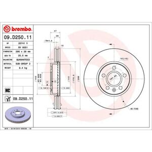 Brembo Disco freno 09D25011 anteriore, ventilato, altamente carbonizzato, 1 Pezzo