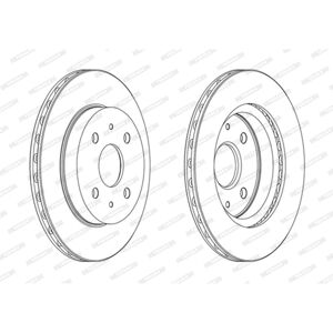 Ferodo Dischi freno DDF1774C anteriore, ventilato, 2 Pezzo