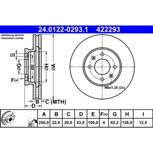 Ate Disco freno 24.0122-0293.1 anteriore, ventilato, altamente carbonizzato, 1 Pezzo