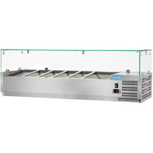 Vetrinetta refrigerata per ingredienti per n.5 GN 1/3 + n.1 GN 1/2 lunghezza 150 cm